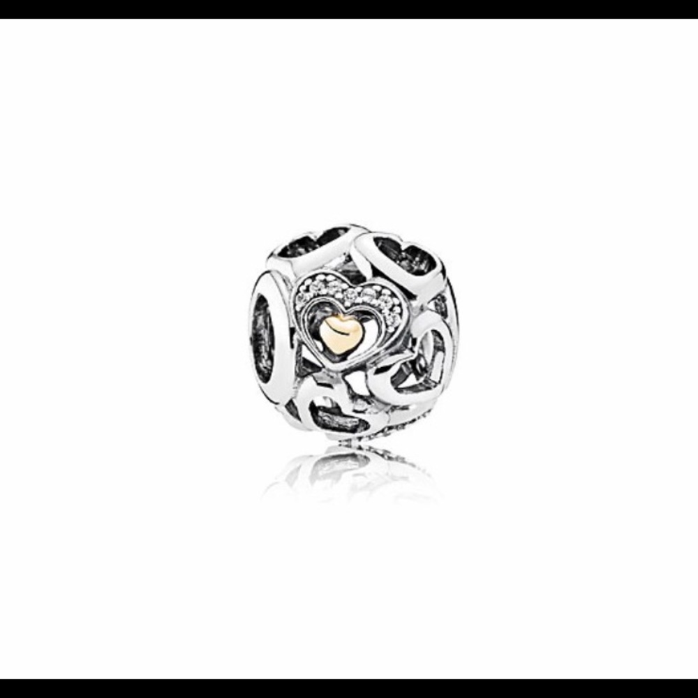 Pandora two tone Heart of Romance Charm